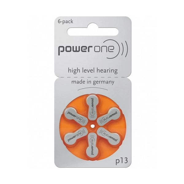 بطارية معينات سمع PowerOne P13 (عبوة من 6 قطع)