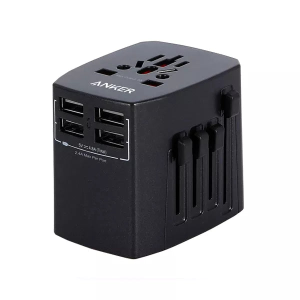 Anker Universal Travel Adapter with 4 USB Ports Black (A2730H11)