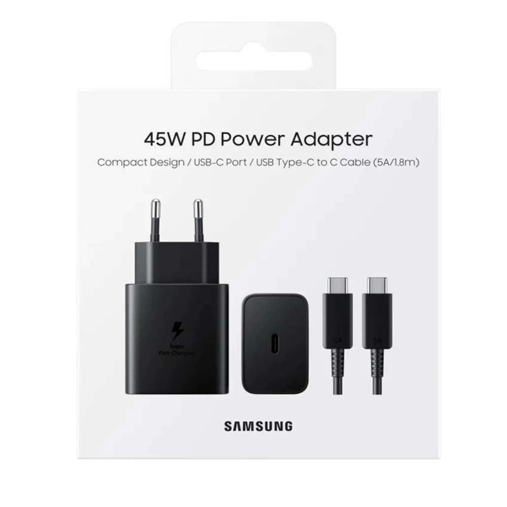 Samsung 45W PD Power Adapter with USB-C to USB-C- Fast Charging