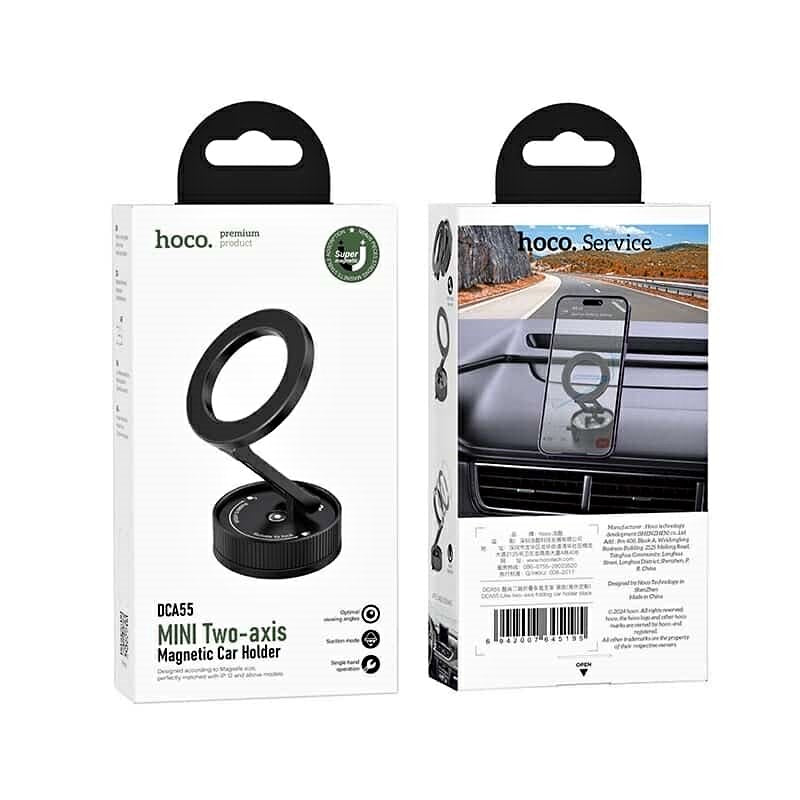 Hoco DCA55 Like two-axis folding car holder, Black
