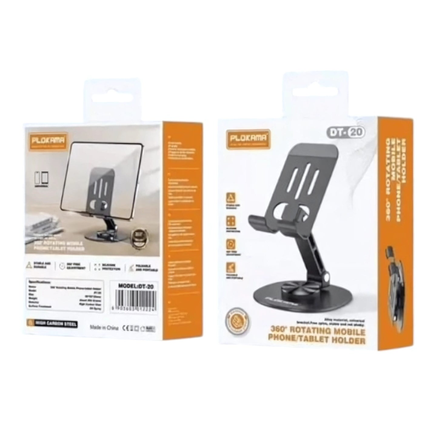 Plokama Dt20 Phone Stand Metal Cell Phone Holder 360 Rotation Iron Cell