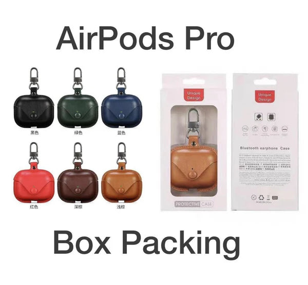 Leather Design Protective Case For Earbuds