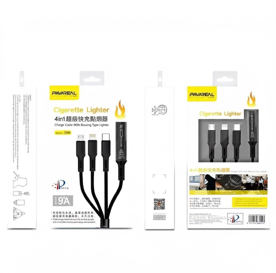 PAVAREAL 4-in-1 Cigarette Lighter and charging cable