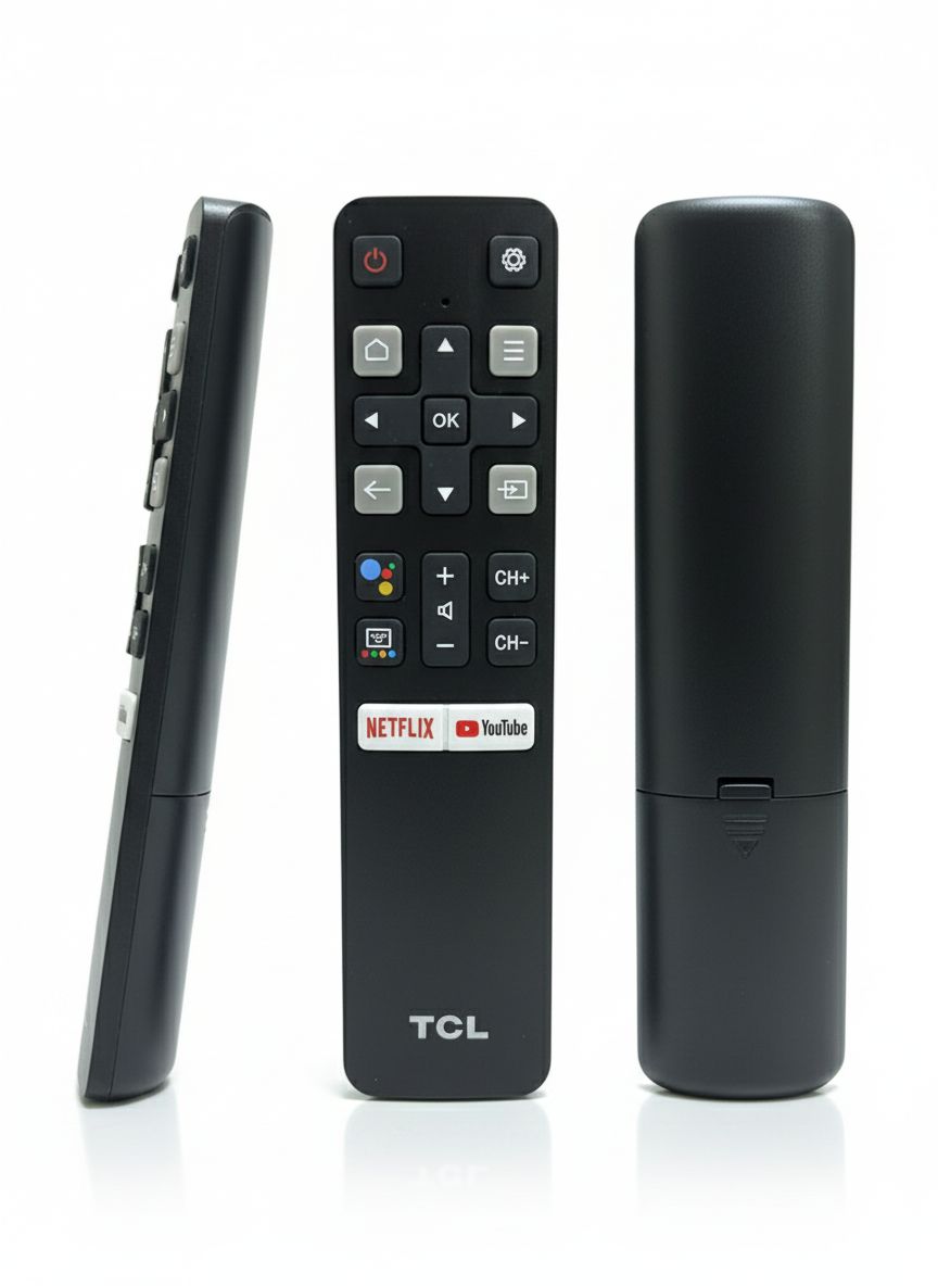 TCL remote control designed for TCL Android and Google Smart TVs.