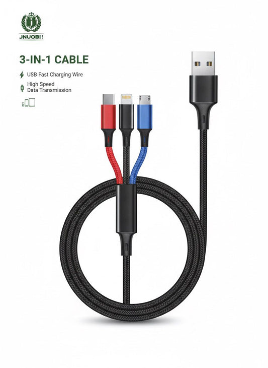 JNUOBI Y-S13 3-in-1 USB charging cable