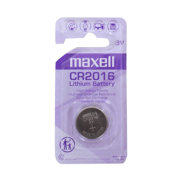 بطارية ليثيوم زر Maxell CR2016 3V قطعة واحدة
