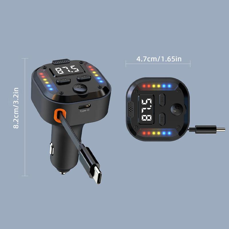 XUNDD Wireless FM Transmitter Retractable Car Charger