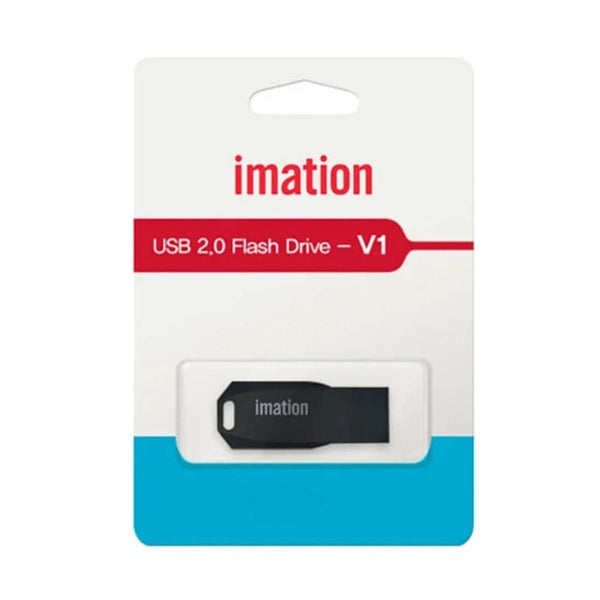 IMATION Flash Drive V1 8GB، ذاكرة محمولة عالية السرعة مع خاصية التوصيل والتشغيل، تصميم مدمج، متوافق مع أنظمة Windows وmacOS وLinux وأجهزة التلفزيون الذكية وأنظمة صوت السيارات، أسود | IC-IM8GB