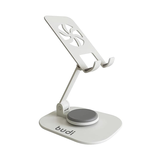 BUDI Foldable Mobile Phone Holder – 360 Adjustable Stand for Desk, Travel & Bedside Use | Universal Fit for All Smartphones