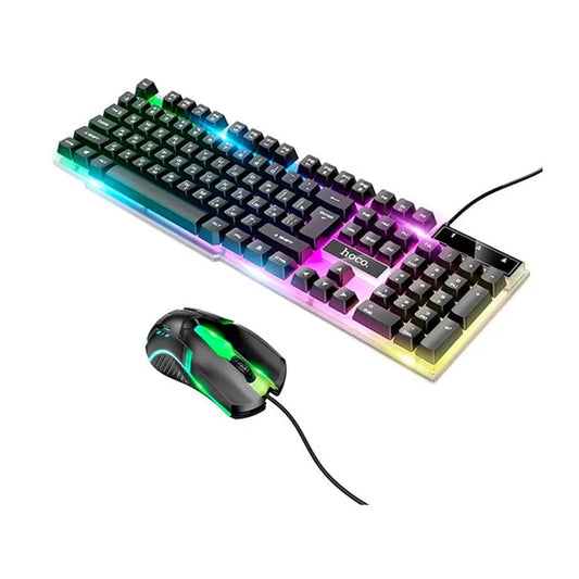 Hoco GM18 LED Colorful Lighting Gaming Keyboard and Mouse Set – English