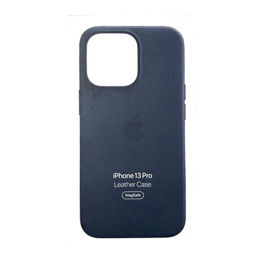 Apple iPhone 13 Pro Max Leather Case with MagSafe, navy blue or midnight color variant