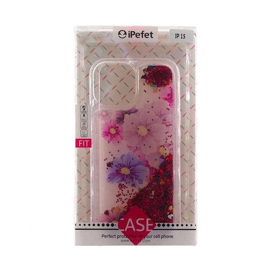 iPefet Fashion Case for the iPhone 14 Max 6.7, featuring a floral and glitter design.&nbsp;