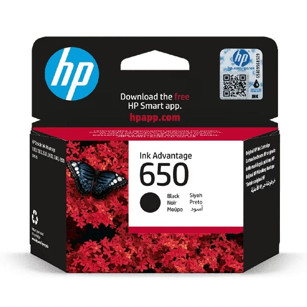 خرطوشة حبر أصلية سوداء HP 650 Ink Advantage