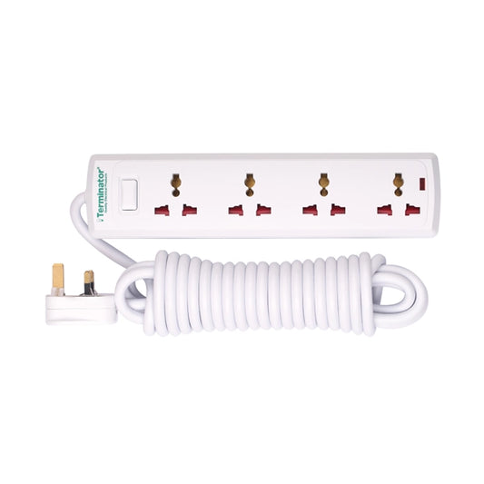 TERMINATOR 4 Way Universal Power Extension Socket
