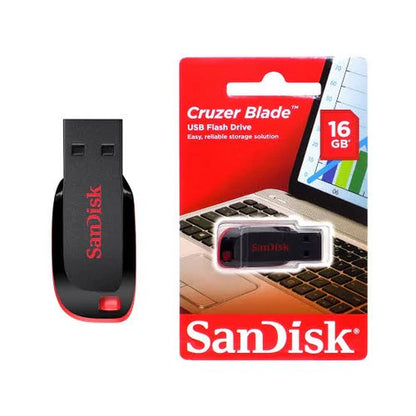 Sandisk Cruzer Blade 16GB- USB 2.0 FLASH DRIVE
