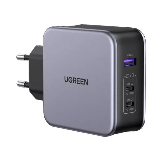 Ugreen USB-A + 2 USB-C 140W GaN Tech Fast Charger with C to C Cable 1.5m