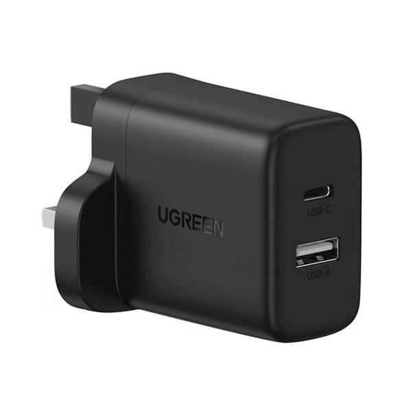UGREEN 20W Fast Charger USB-C PD and USB-A Dual Port - Black