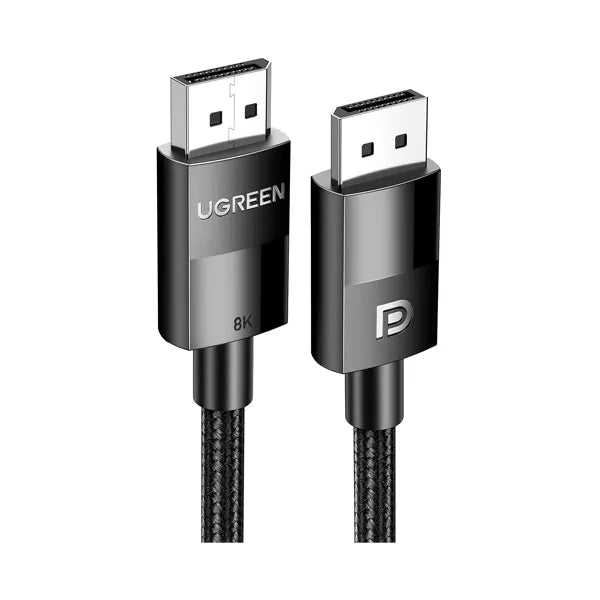 UGREEN 8K Display Port Cable Male to Male  Nylon Braided 2m  8K@60Hz  4K@144Hz & 1080P@240Hz 32.4Gbps  UG-CBL-DP-DP114-2M-BLK