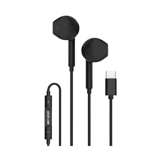 Green Lion Wired Stereo Earphones with Type-C Connector