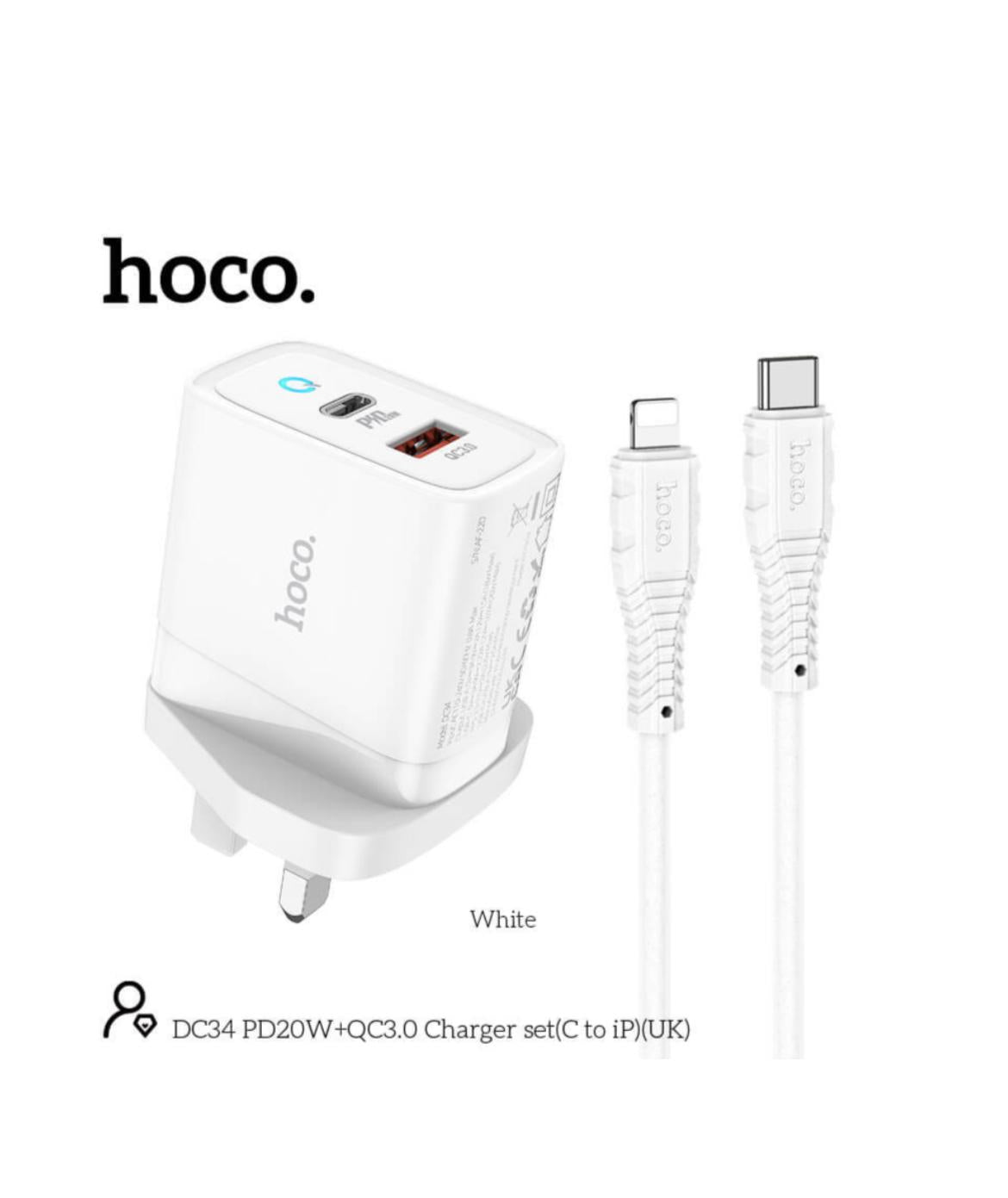 HOCO DC34 PD20W+QC3.0 dual port output fast charger
