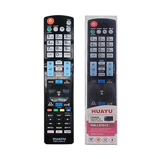HUAYU RM-L930+3 LG TV Replacement remote  Works with ALL LG televisions  LED,LCD,Plasma  Ideal TV replacement remote control with same functions as the original LG remote  black