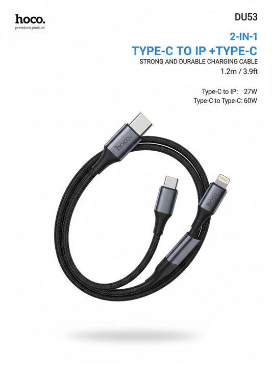 HOCO. DU53 2-in-1 charging cable.