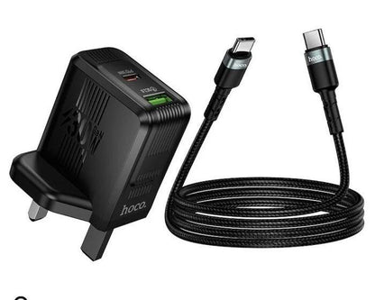 Hoco Dual Port Wall Charger 30W PD+QC with Type-C Cable(DC119)