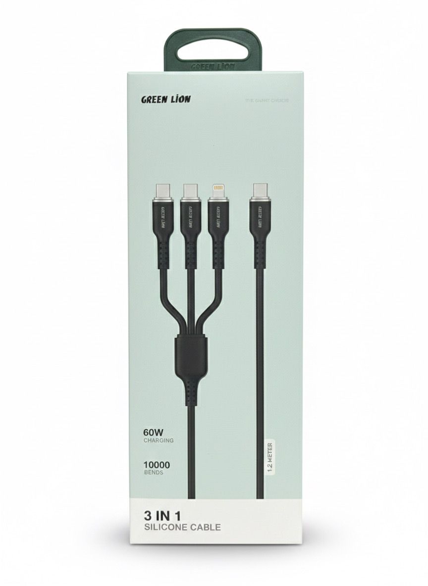 Green Lion 3-in-1 Silicone quick charge Cable