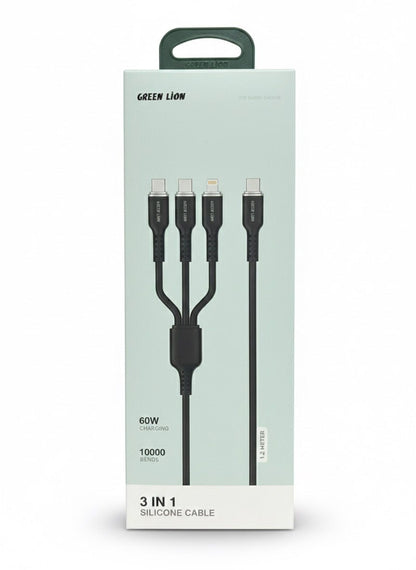 Green Lion 3-in-1 Silicone quick charge Cable