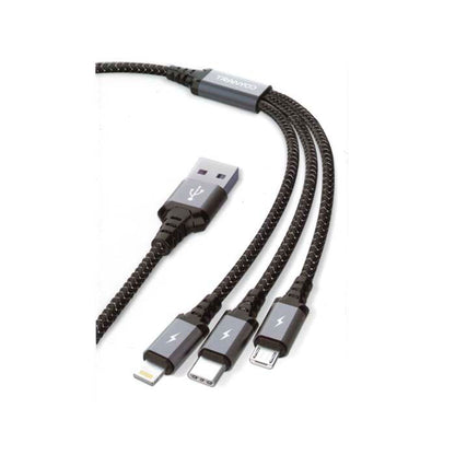 TRANYOO T-XS6 3-in-1 multi-charging braided data cable