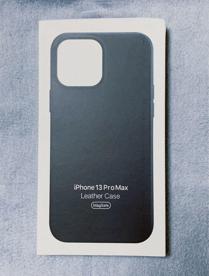 Apple iPhone 13 Pro Max Leather Case with MagSafe, navy blue or midnight color variant