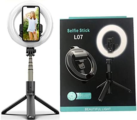 L07 Selfie Stick With Ring Light Tripod Lamp Photo Lighting For Live Streaming Selfie Video for IOS Android Phone