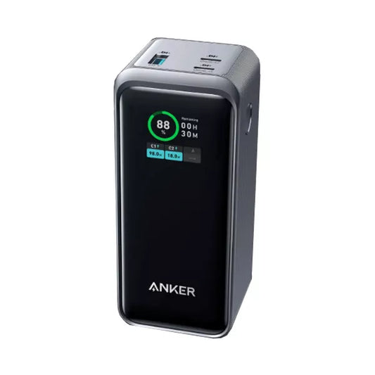 Anker Prime 20000mAh Power Bank 200W  2x USB-C 1x USB-A  100W Input Smart Display A1336011- Black