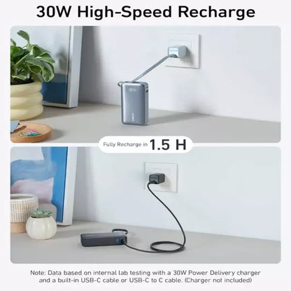 Anker Nano Power Bank 30W built-In USB-C Cable 10000mAh A1259H11
