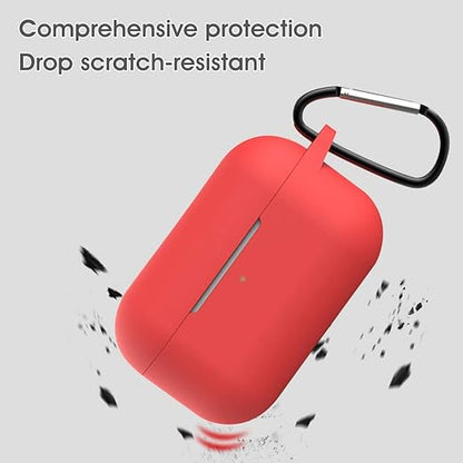 Red AirPods Pro Case with Keychain, AirPods 3 Protective Cover Silicone Case for AirPods Pro Charging Case