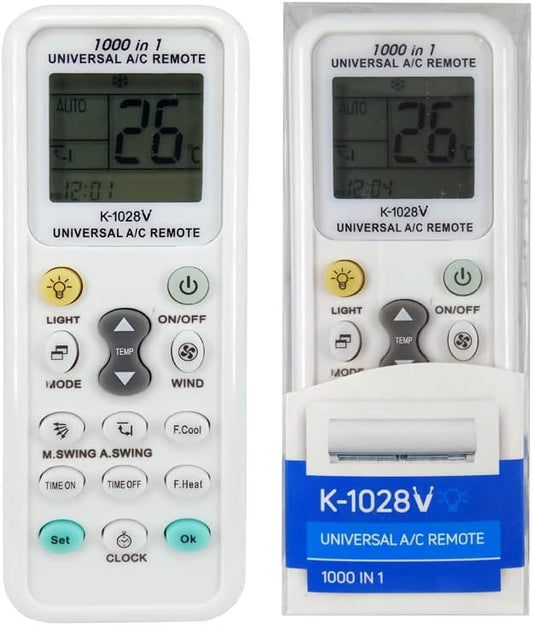 K-1028V Universal Air Conditioner Remote Control for LG Gree Midea Toshiba Haier Daikin Hitachi Sharp Panasonic Samsung Sanyo Hisense Fujitsu Whirlpool Bosch and More Than 1000 Brands A/C Controller