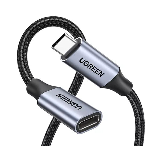 UGREEN Extender Cable USB-C 3.1 Gen2 1m  USB-C Male to USB-C Female  Nylon Braided  100W  10GB/s  Ultra HD 4K  Alu Case  US372