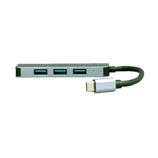 QUBE AD C-Type to USB A 3.0 Hub, Sleek Grey Aluminium Y23012