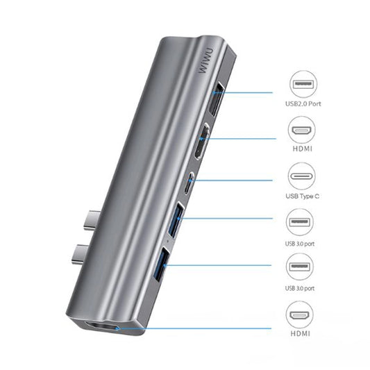 Wiwu T9G 8 In 1 USB-C Hub Alluminum Alloy Case