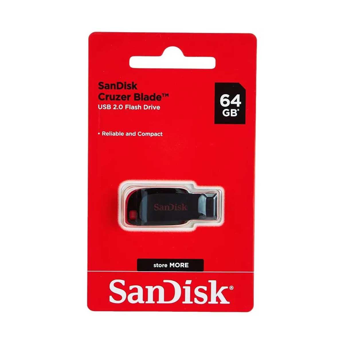 Sandisk Cruzer Blade 64GB- USB 2.0 FLASH DRIVE