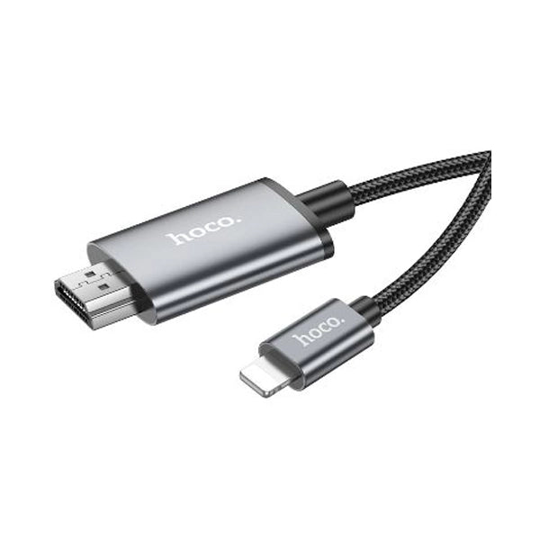 HOCO. كابل لايتننج إلى HDMI (الطول=2 متر) - رمادي