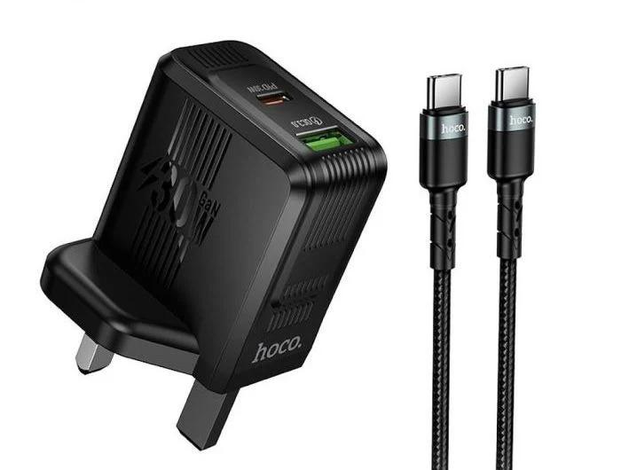 Hoco Dual Port Wall Charger 30W PD+QC with Type-C Cable(DC119)