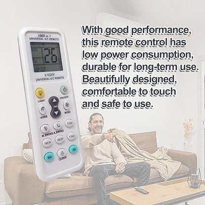 K-1028V Universal Air Conditioner Remote Control for LG Gree Midea Toshiba Haier Daikin Hitachi Sharp Panasonic Samsung Sanyo Hisense Fujitsu Whirlpool Bosch and More Than 1000 Brands A/C Controller