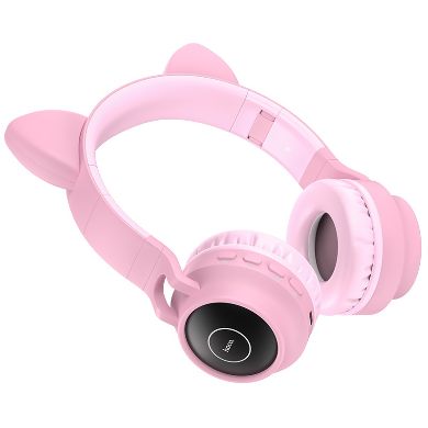 HOCO W27 Cheerful Cat Ear Bluetooth Headphones in pink