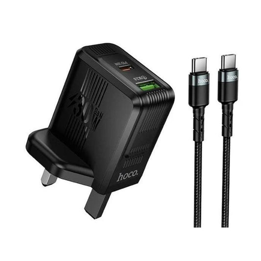 Hoco Dual Port Wall Charger 30W PD+QC with Type-C Cable(DC119)