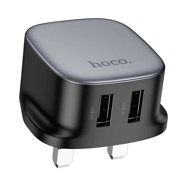 شاحن حائط USB ثنائي المنفذ Hoco CS31B Ray بتكوين قابس بريطاني