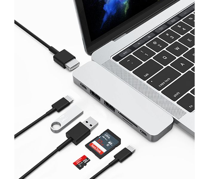 Wiwu T08G USB Type-C 7 In 1 Hub Aluminum Case
