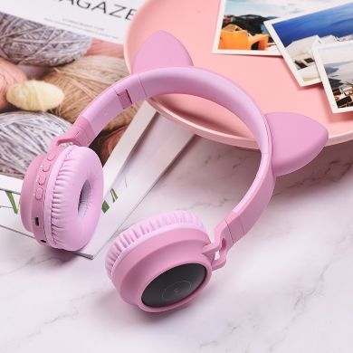 HOCO W27 Cheerful Cat Ear Bluetooth Headphones in pink