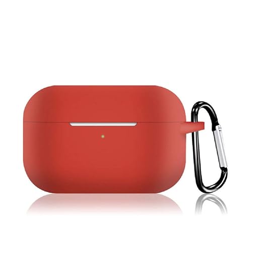 Red AirPods Pro Case with Keychain, AirPods 3 Protective Cover Silicone Case for AirPods Pro Charging Case