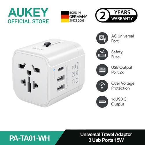 Aukey Minima Travel Mate Universal Adapter with USB ports